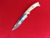 Нож Лиса - 5(Х12МФ, цельнометаллический,накладные плашки из карельской березы, на винтах)