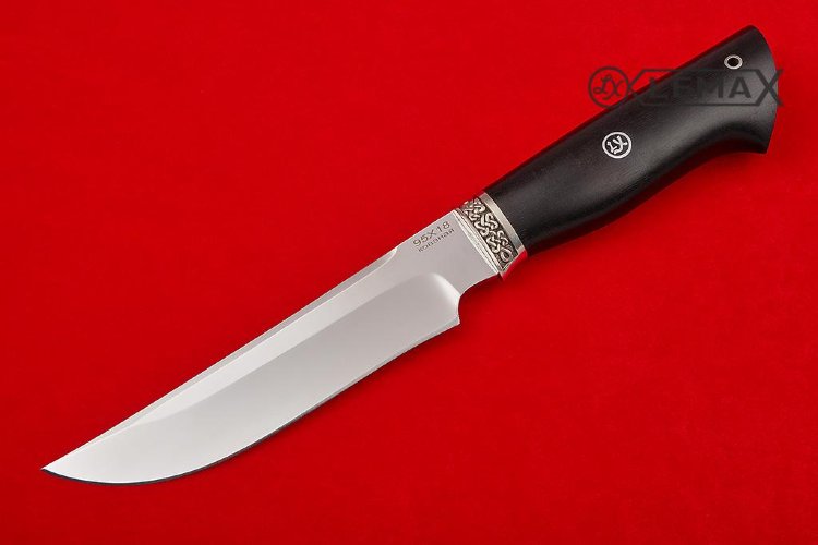 Нож Тайга 95Х18, мельхиор, чёрный граб