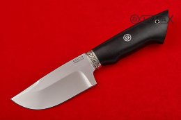 Нож Шкуросъёмный (95Х18,  мельхиор, чёрный граб)