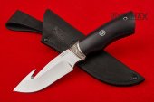 Нож Скиннер с крюком из стали 95Х18, мельхиор, чёрный граб