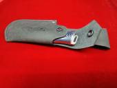 Нож складной "Лемакс" (цвет синий+черный) сталь S390, корпус  нержавейка, плашки G10, ручная работа