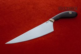 Нож кухонный большой 95Х18, чёрный граб