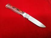 Нож складной "Лемакс" (цвет красный+черный) сталь S390, корпус  нержавейка, плашки G10, ручная работа
