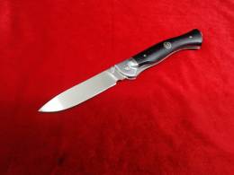 Нож складной "Лемакс-2" (черный) Elmax, корпус  нержавейка, плашки G10, ручная работа