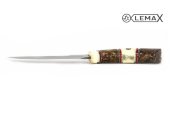 Нож Универсал-1 (сталь ATS-34, клык моржа, стабилизированная карельская берёза, рог лося)