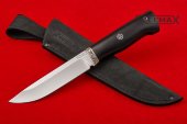 Нож Урал (95Х18 кованная, литье мельхиор, чёрный граб)