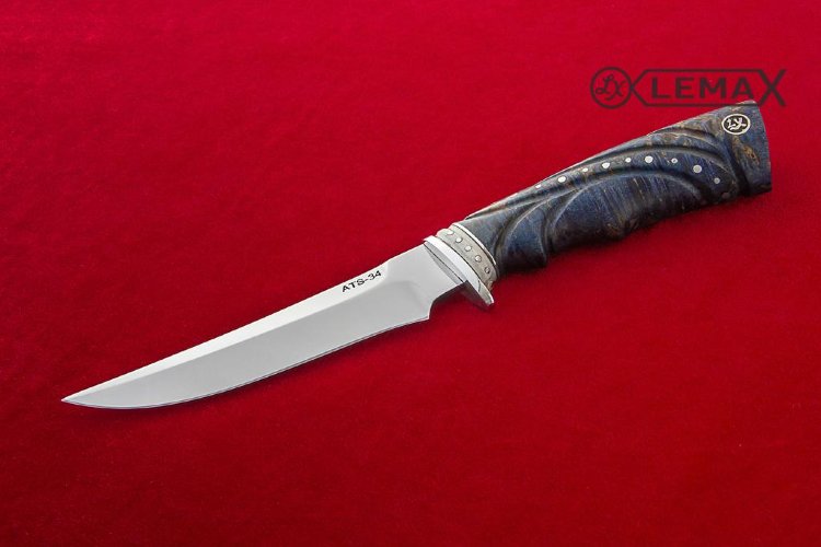 Нож Универсал-1 (ATS-34, стабилизированная карельская берёза, рог лося)