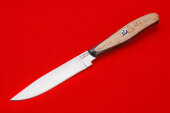 Нож перочинный сталь Х12МФ, кованная, цельнометаллический, рукоять карельская береза, фибра.