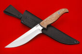 Нож Медвежий цельнометаллический (сталь х12мф, рукоять карельская береза,чёрный граб)