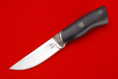 Нож Томск из стали 95Х18, чёрный граб, литье мельхиор.  