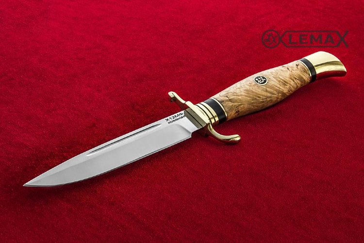  Нож чекиста (Х12МФ, карельская берёза)