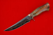 Messer Universal-1 (gebläutetes Laminat, Neusilber, Griff-Komposit Schuppen der Schlange)  