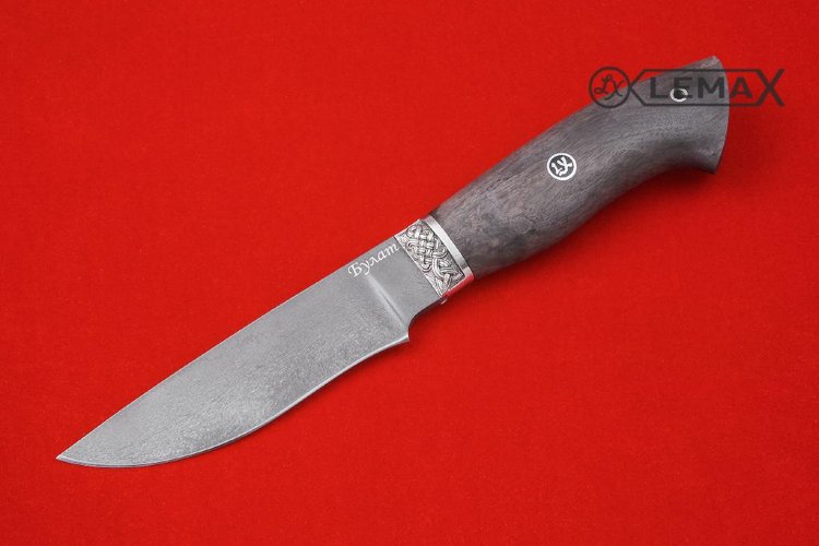 Нож Тундра (тигельный литой сплав, стабилизированная карельская берёза, мельхиор)