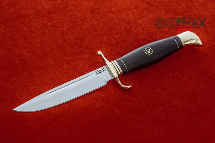  Нож чекиста (95Х18, чёрный граб)