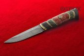 Zasapozhny knife - 3 (Bulat, stabilized Karelian birch, black hornbeam)