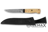Нож Скандинавский  имеет лезвие из дамасской стали, что делает его прочным, острым и долговечным, рукоять карельская берёза.