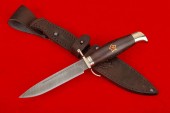  Chekist's knife (Damascus steel, black hornbeam, cast star or brass)