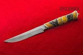Нож Тайга (булатная сталь, рукоять стабилизированная карельская берёза, чёрный граб)