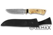 Нож Турист  2 дамаск, карельская берёза. Этот нож имеет форму, которая идеально подходит для разных задач на природе, от рубки веток до разделки мяса