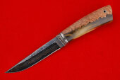 Finnisches Messer (gebläutetes Laminat, Neusilber, Composite-Acryl) 