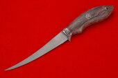Нож Филейный (тигельный литой сплав , мельхиор,стабилизированная карельская береза) 