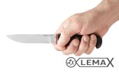 Нож Фин-2 - это высококачественный нож, изготовленный из прочной и устойчивой к износу стали NIOLOX, чёрный граб