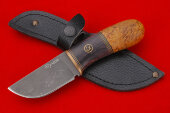 Small Skinning knife (Bulat, black hornbeam, Karelian birch) 