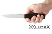 Нож Фин - это высококачественный нож, изготовленный из прочной и устойчивой к износу стали NIOLOX, чёрный граб