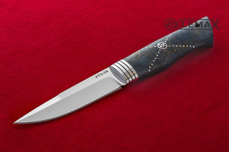 Нож Засапожный - 1 (ATS-34, стабилизированная карельская берёза)