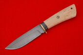 Нож Стрим (дамаск, латунь, карельская береза) 