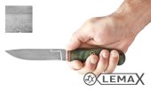 Нож финский 2 изготовлен из высококачественной булатной стали, мельхиор, стабилизированная карельская берёза.