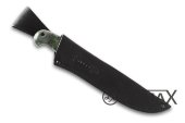 Нож финский 2 (булатная сталь, мельхиор, рукоять стабилизированная карельская берёза)