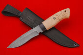 Нож Сибирь (дамаска, карельская береза) 