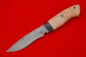 Нож Сибирь из дамасской стали, карельская береза. 